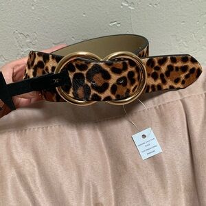 NWT Express leopard genuine calf-hair belt